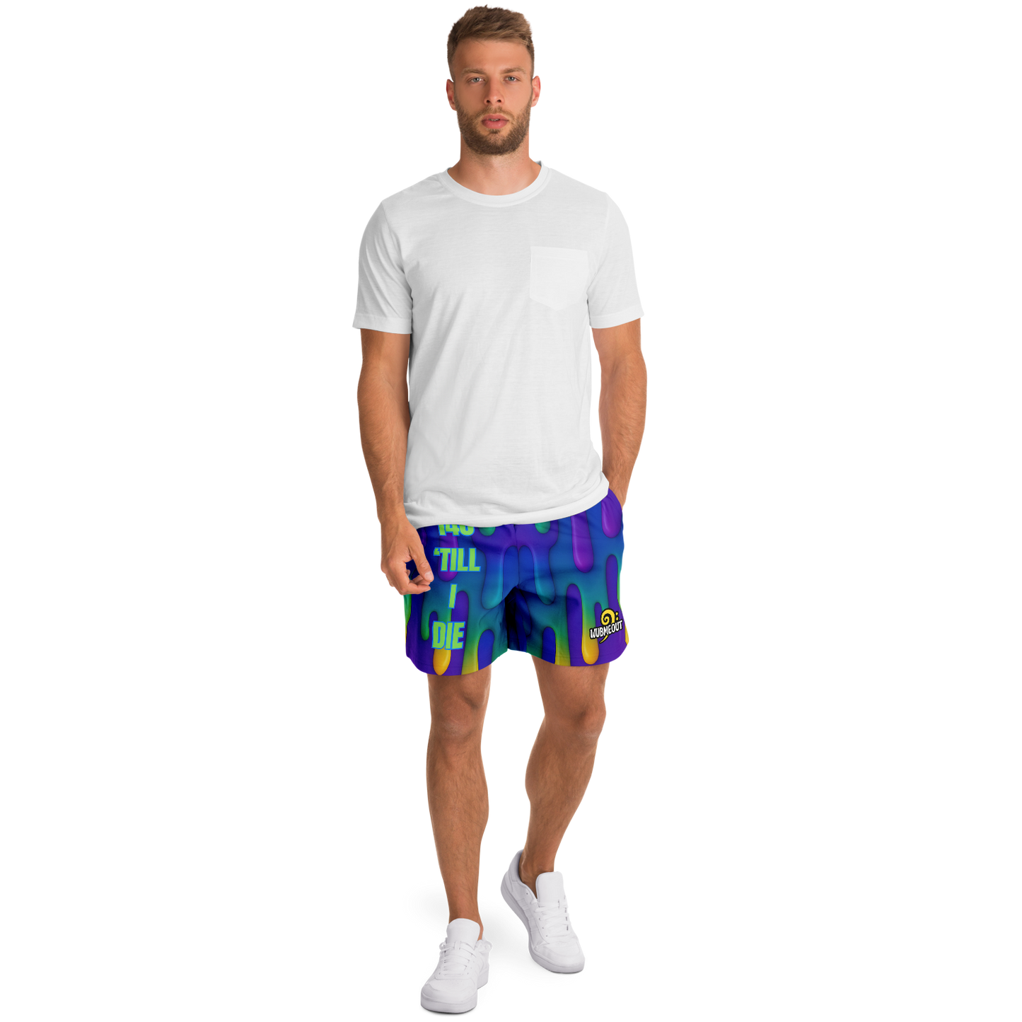 WubMeOut Drip Print Athletic Shorts – 140 Till I Die