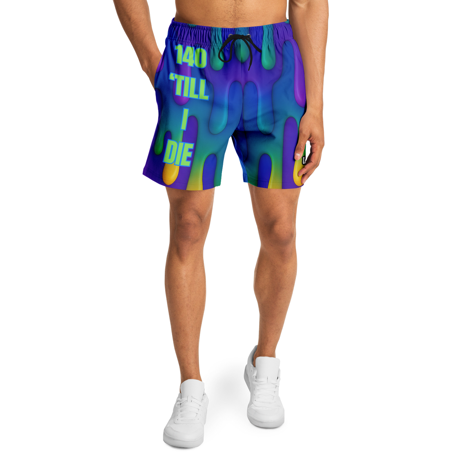 WubMeOut Drip Print Athletic Shorts – 140 Till I Die