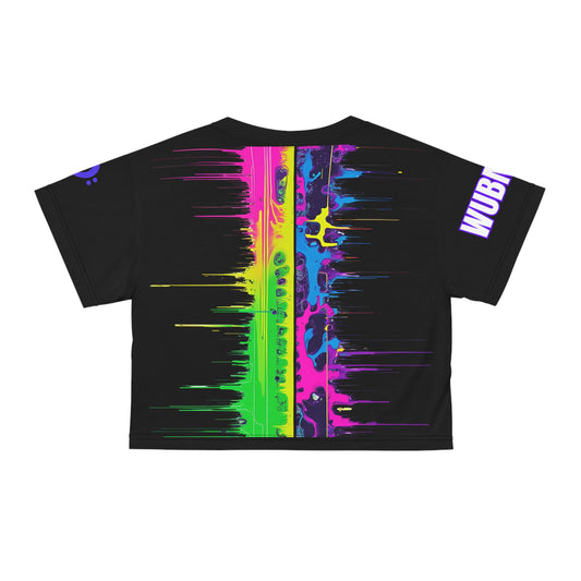 WubMeOut Multicolor Glitch Sound Wave Crop Top
