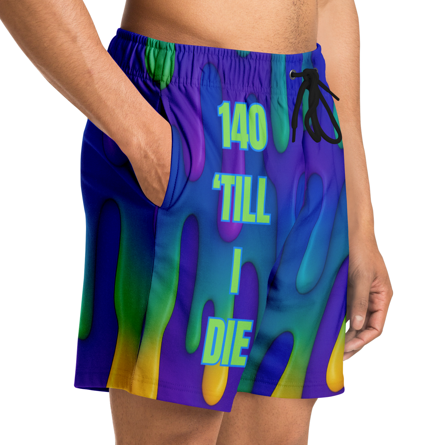 WubMeOut Drip Print Athletic Shorts – 140 Till I Die