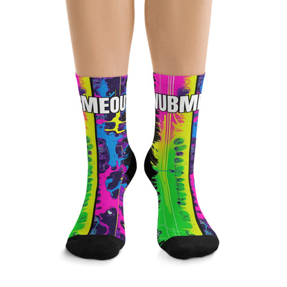 WubMeOut Multicolor Glitch Sound Wave Socks