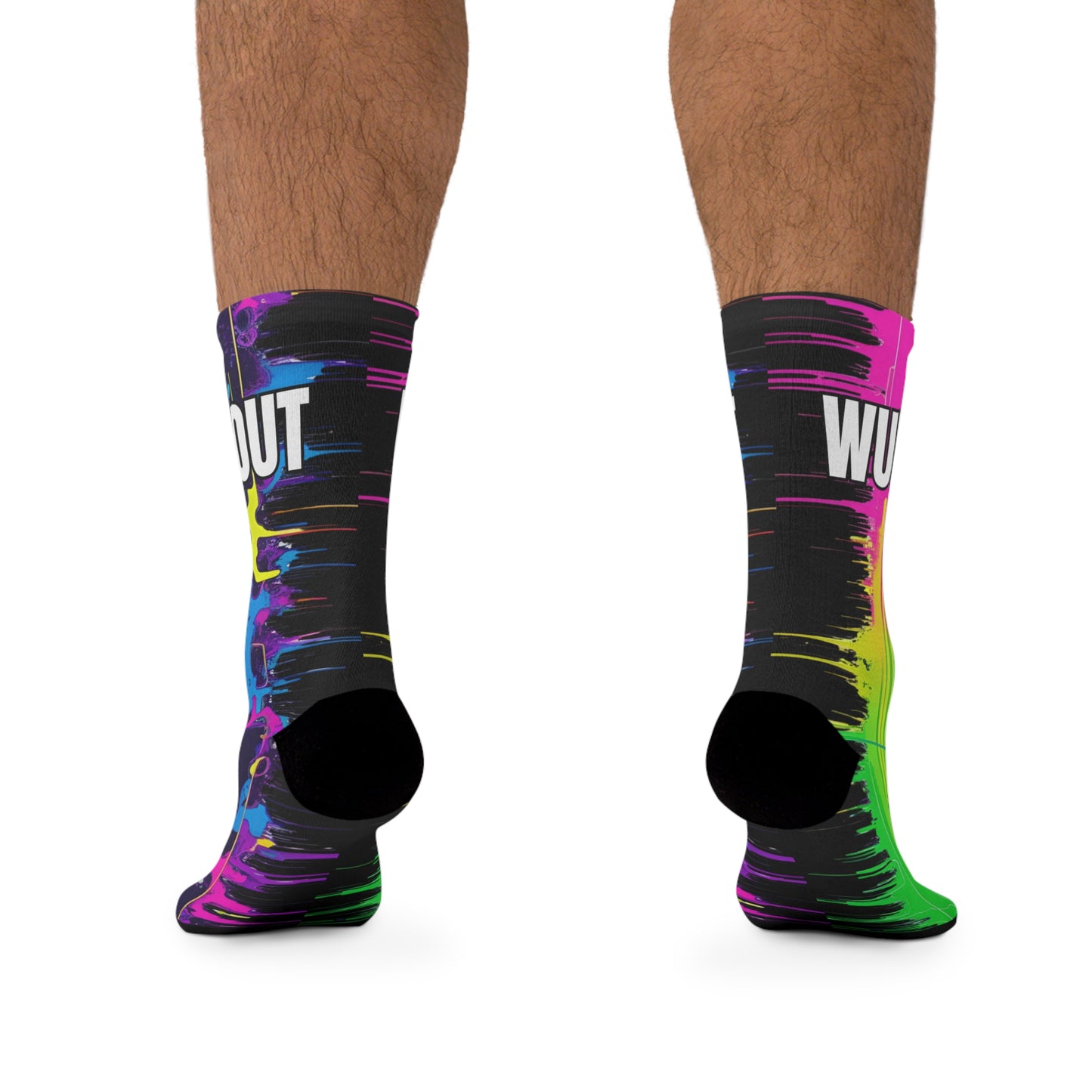 WubMeOut Multicolor Glitch Sound Wave Socks