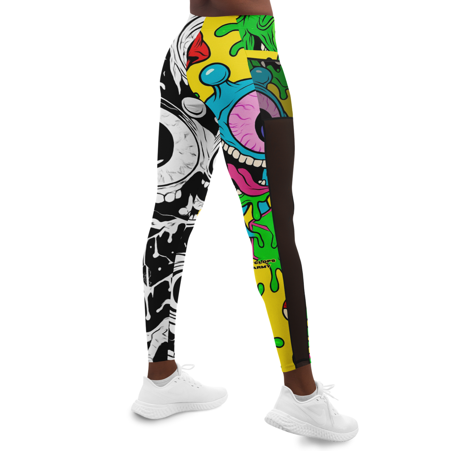 Cyclops Army x Subtronics Split Mesh Pocket Leggings – Color x Monochrome