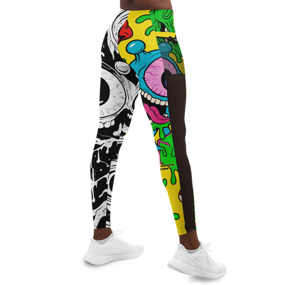 Cyclops Army x Subtronics Split Mesh Pocket Leggings – Color x Monochrome