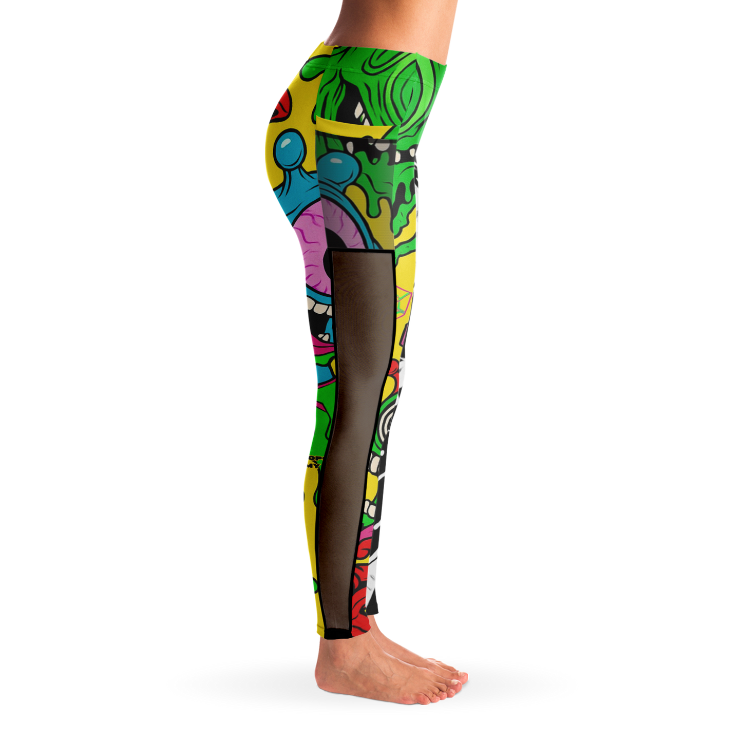 Cyclops Army x Subtronics Split Mesh Pocket Leggings – Color x Monochrome