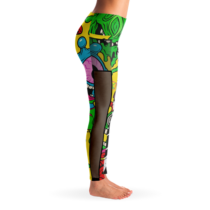 Cyclops Army x Subtronics Split Mesh Pocket Leggings – Color x Monochrome