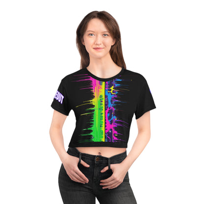 WubMeOut Multicolor Glitch Sound Wave Crop Top