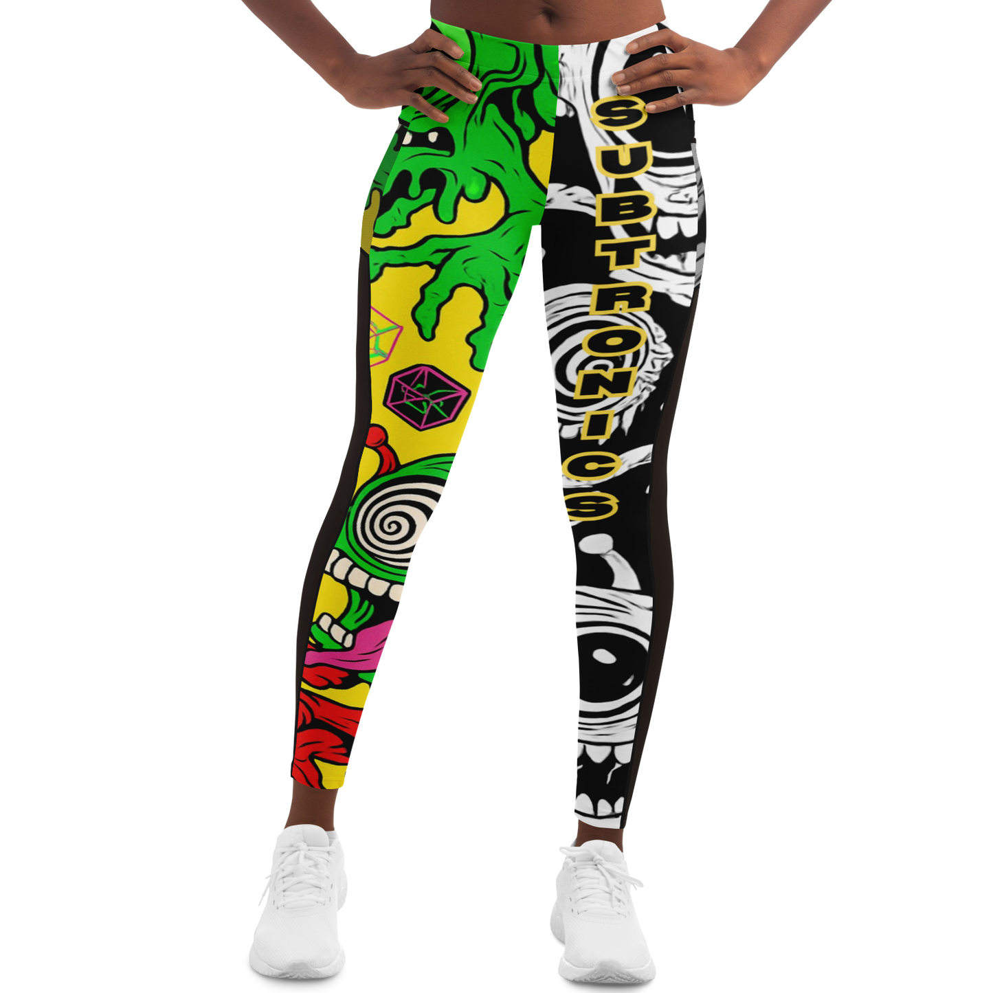 Cyclops Army x Subtronics Split Mesh Pocket Leggings – Color x Monochrome