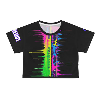 WubMeOut Multicolor Glitch Sound Wave Crop Top