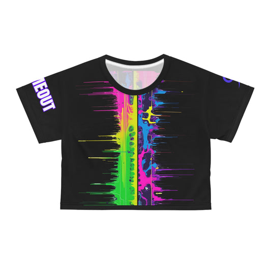 WubMeOut Multicolor Glitch Sound Wave Crop Top
