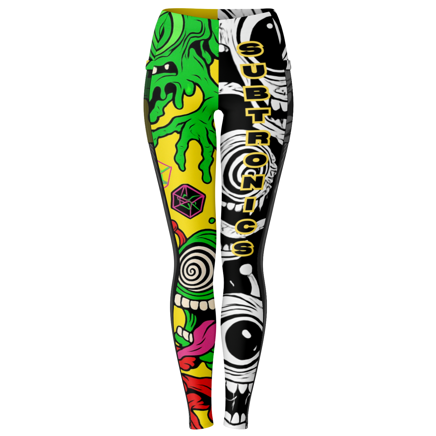 Cyclops Army x Subtronics Split Mesh Pocket Leggings – Color x Monochrome
