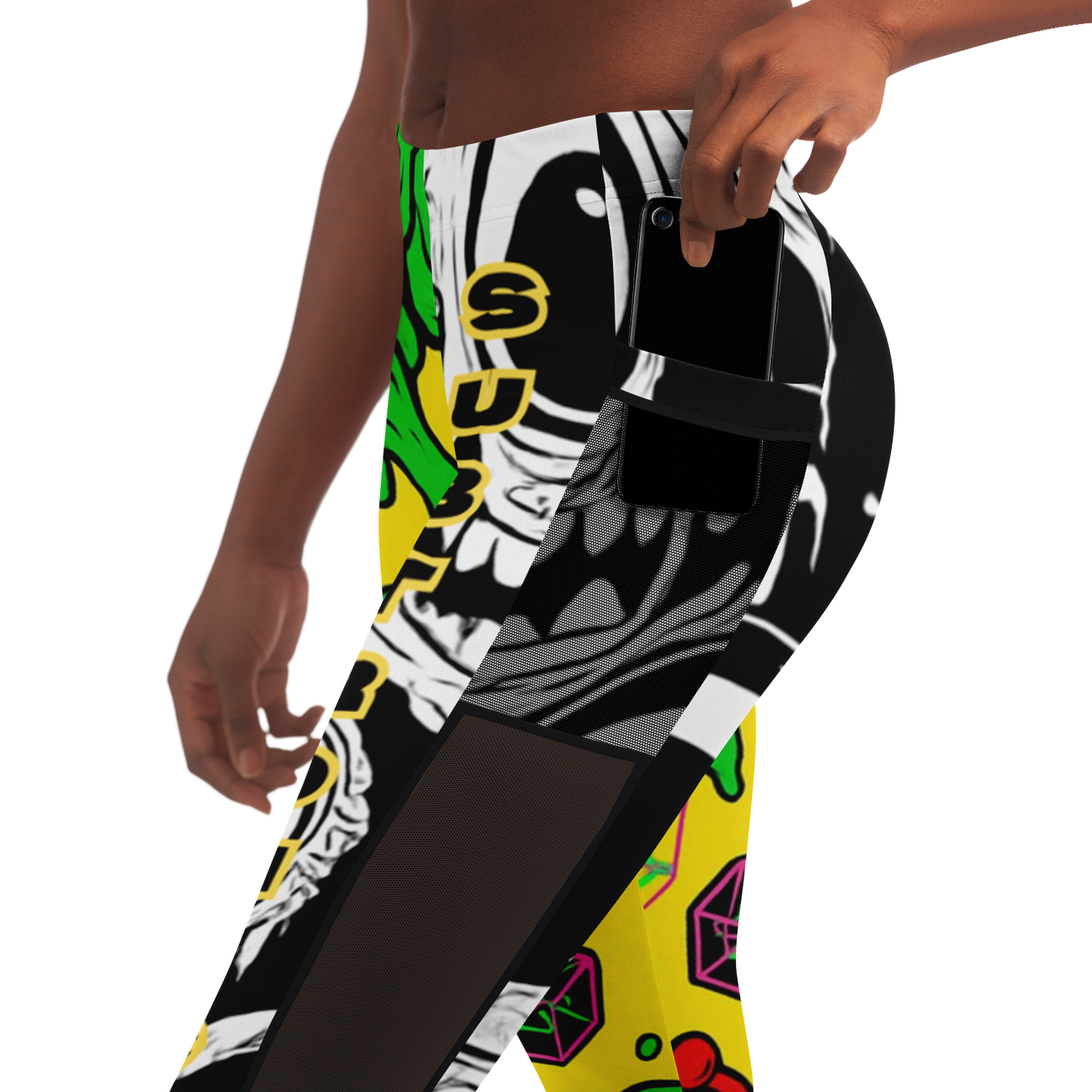 Cyclops Army x Subtronics Split Mesh Pocket Leggings – Color x Monochrome