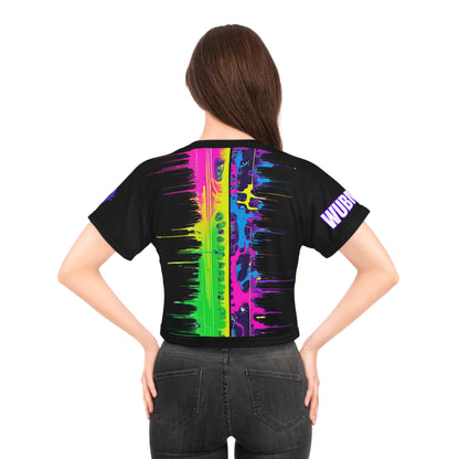 WubMeOut Multicolor Glitch Sound Wave Crop Top