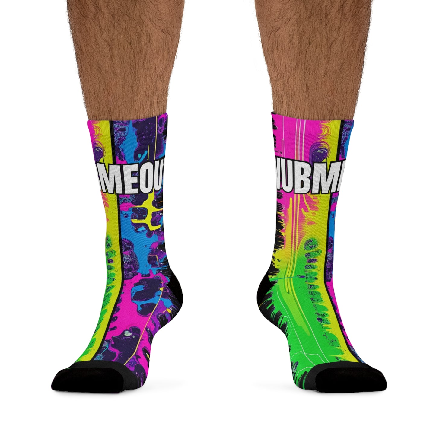WubMeOut Multicolor Glitch Sound Wave Socks