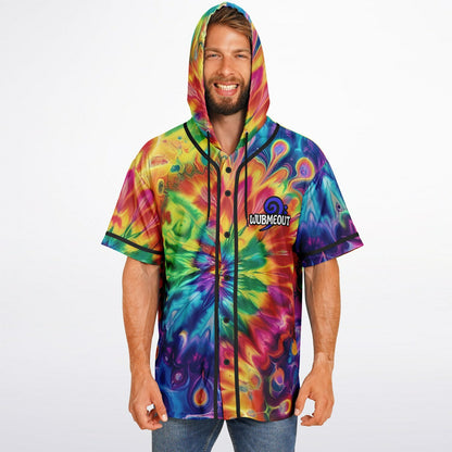 G.O.A.T. – Rainbow Tie-Dye Hooded Baseball Jersey