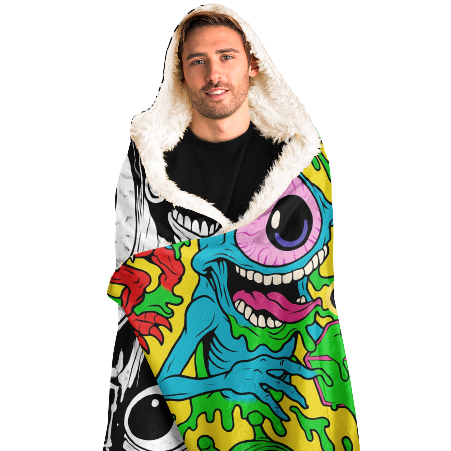 Cyclops Army Split Sherpa Blanket – Color x Monochrome