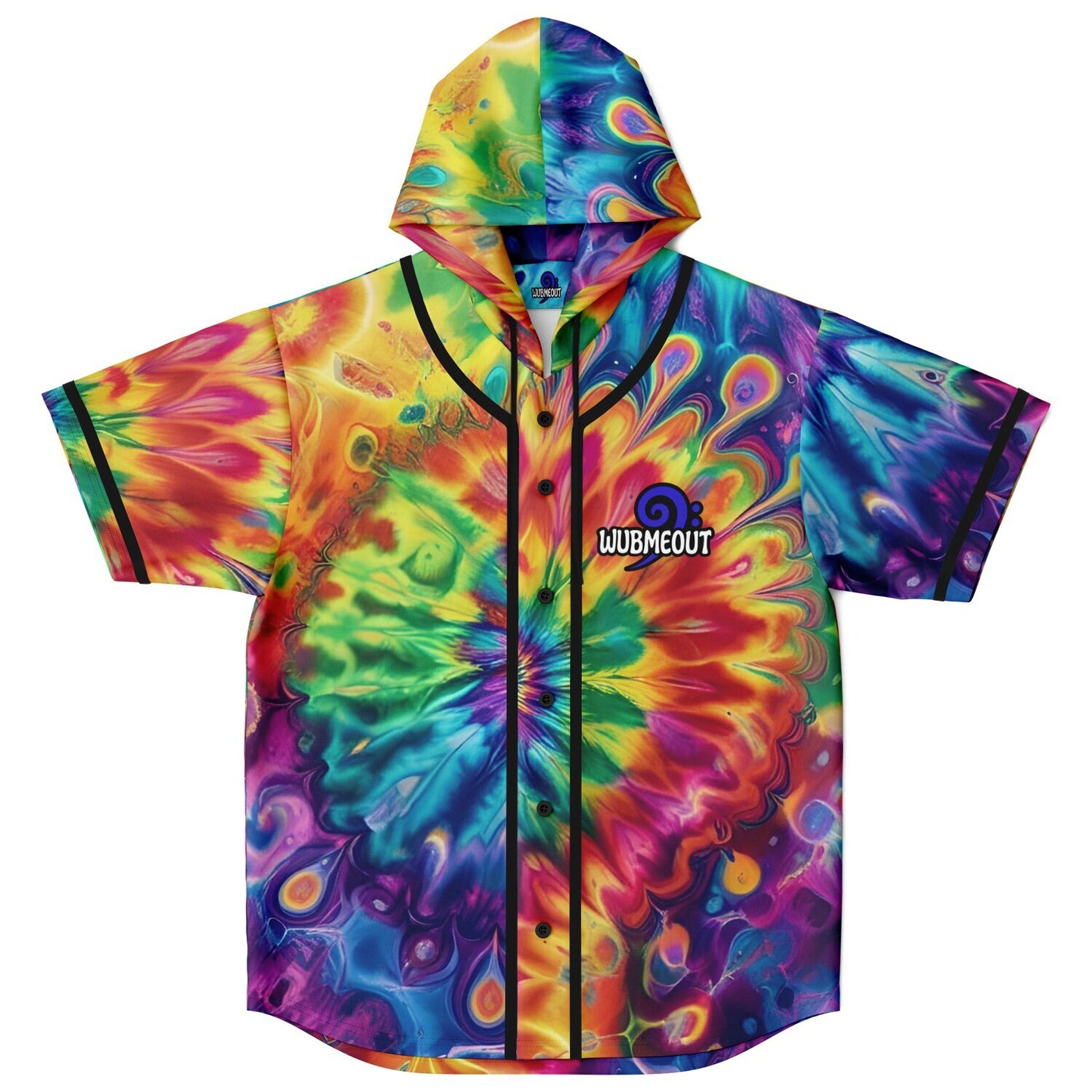 G.O.A.T. – Rainbow Tie-Dye Hooded Baseball Jersey