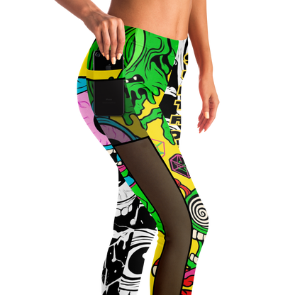 Cyclops Army x Subtronics Split Mesh Pocket Leggings – Color x Monochrome