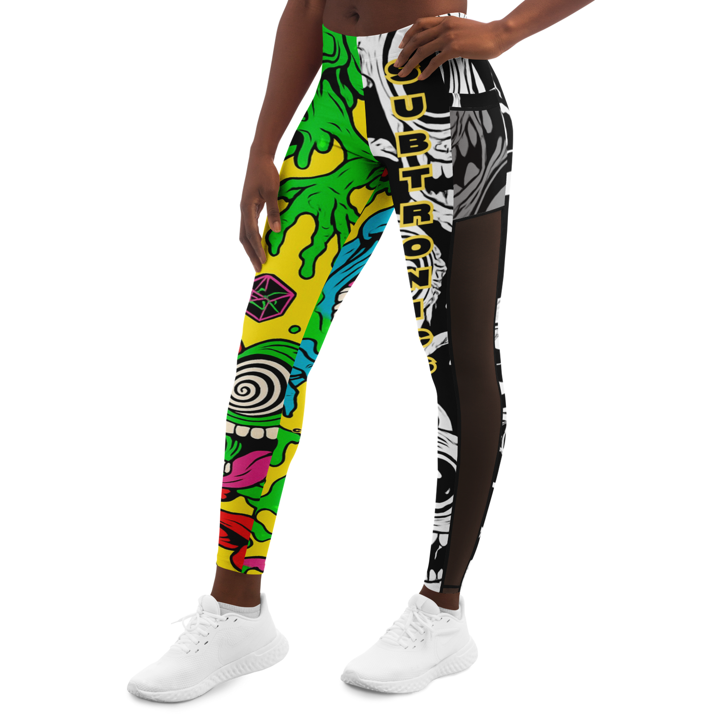 Cyclops Army x Subtronics Split Mesh Pocket Leggings – Color x Monochrome