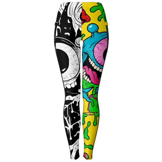 Cyclops Army x Subtronics Split Mesh Pocket Leggings – Color x Monochrome