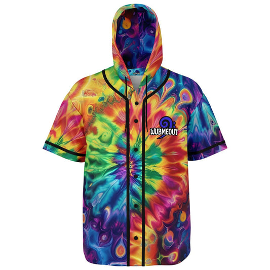 G.O.A.T. – Rainbow Tie-Dye Hooded Baseball Jersey