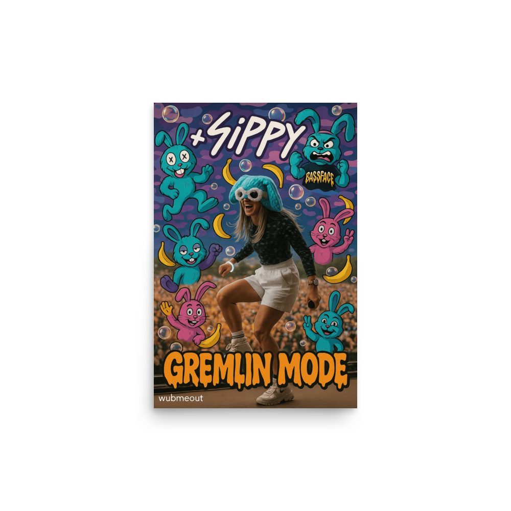 “Gremlin Mode: Live from the Pit” – 12x18 Sippy-Inspired Poster