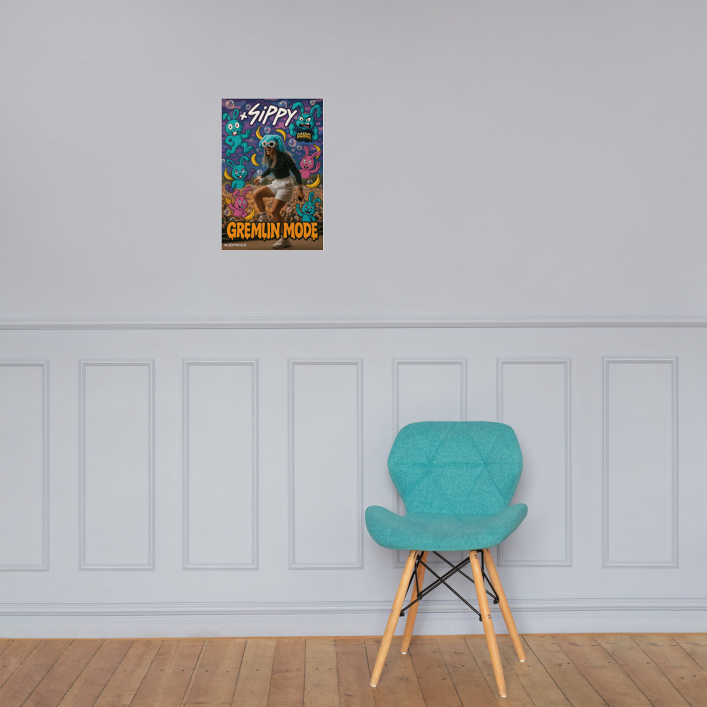 “Gremlin Mode: Live from the Pit” – 12x18 Sippy-Inspired Poster